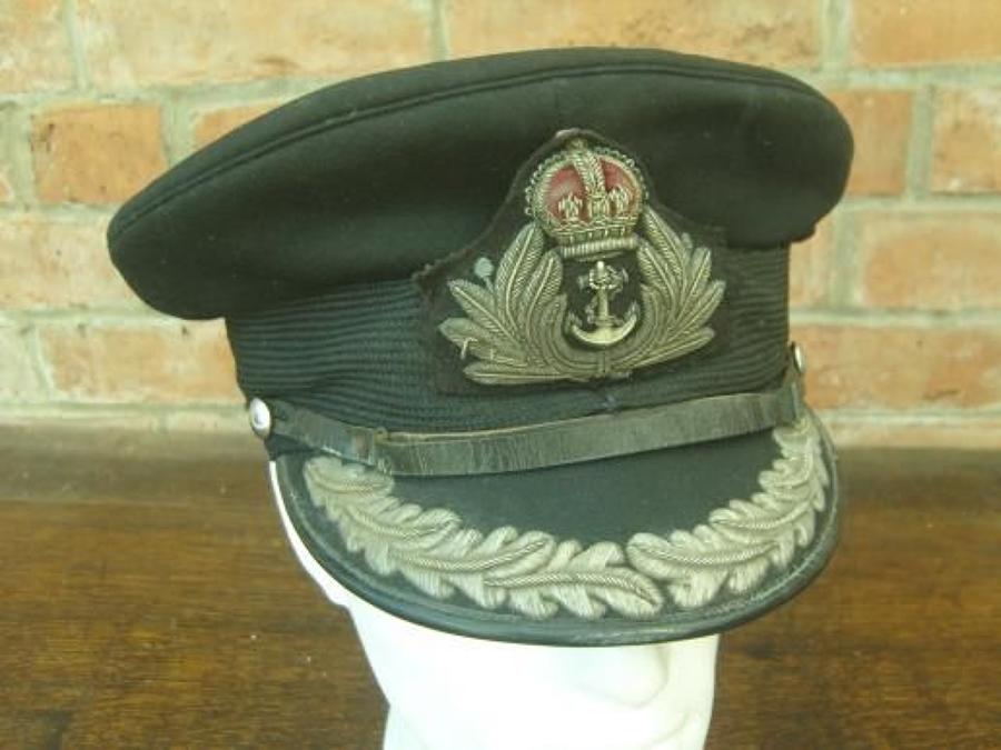 ROYAL NAVY WW2 SENIOR OFFICERS PEAK CAP