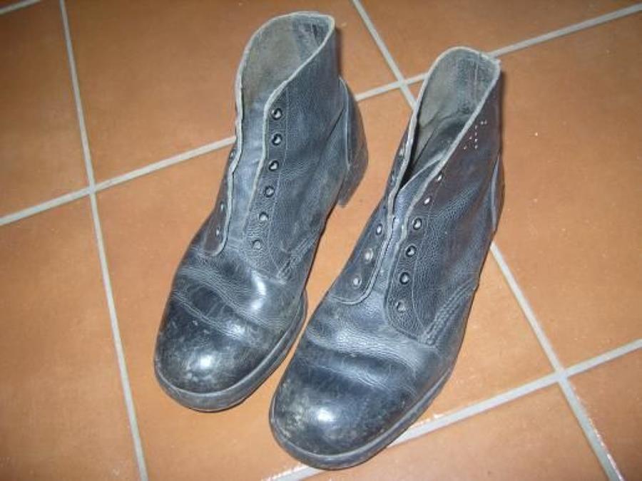 British 1918 dated ROYAL NAVY Leather deck boots.