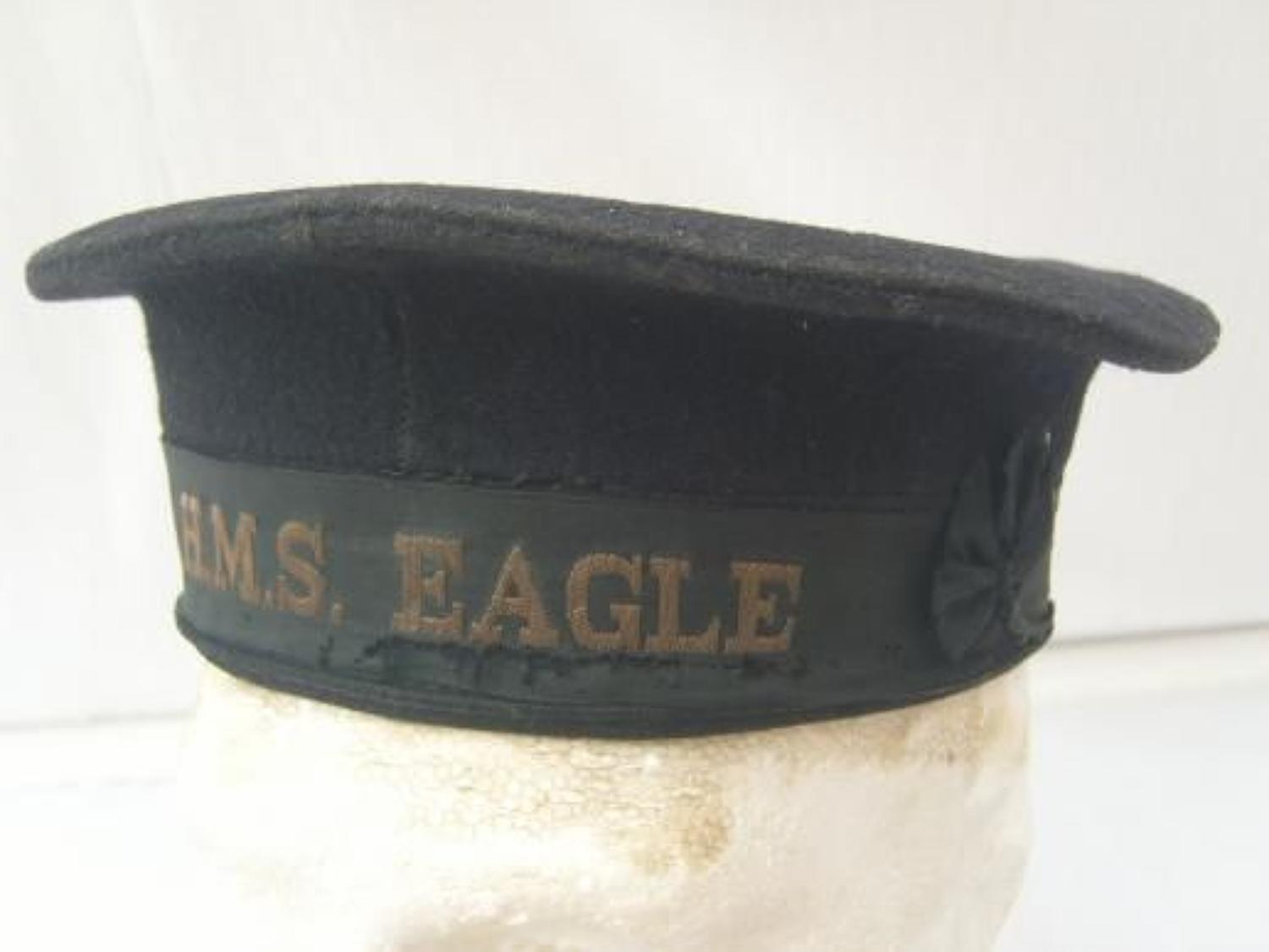 WW2 ROYAL NAVY RATINGS CAP HMS EAGLE