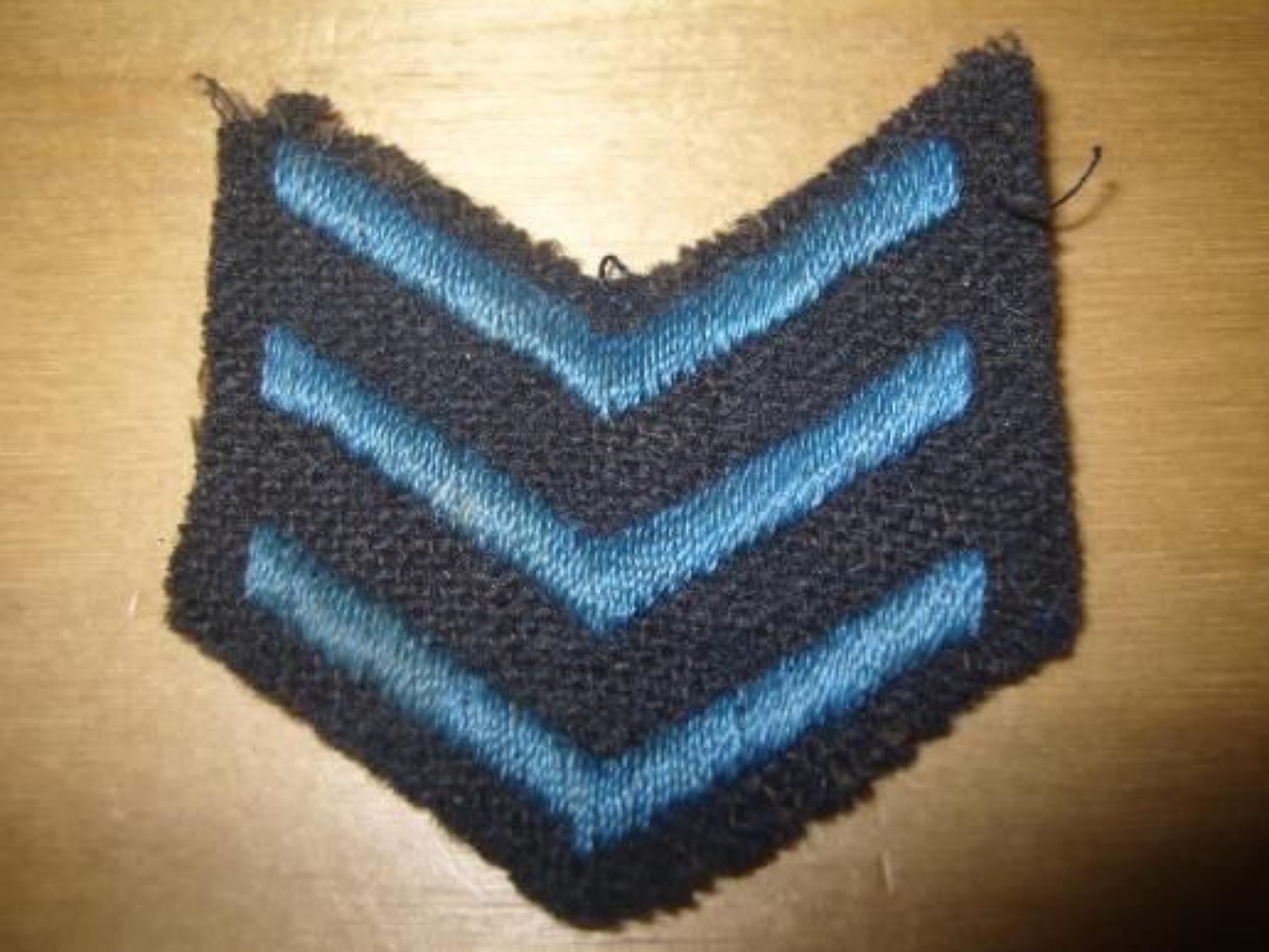 WW1 British sailors black backed overseas stripes, 3 blue.