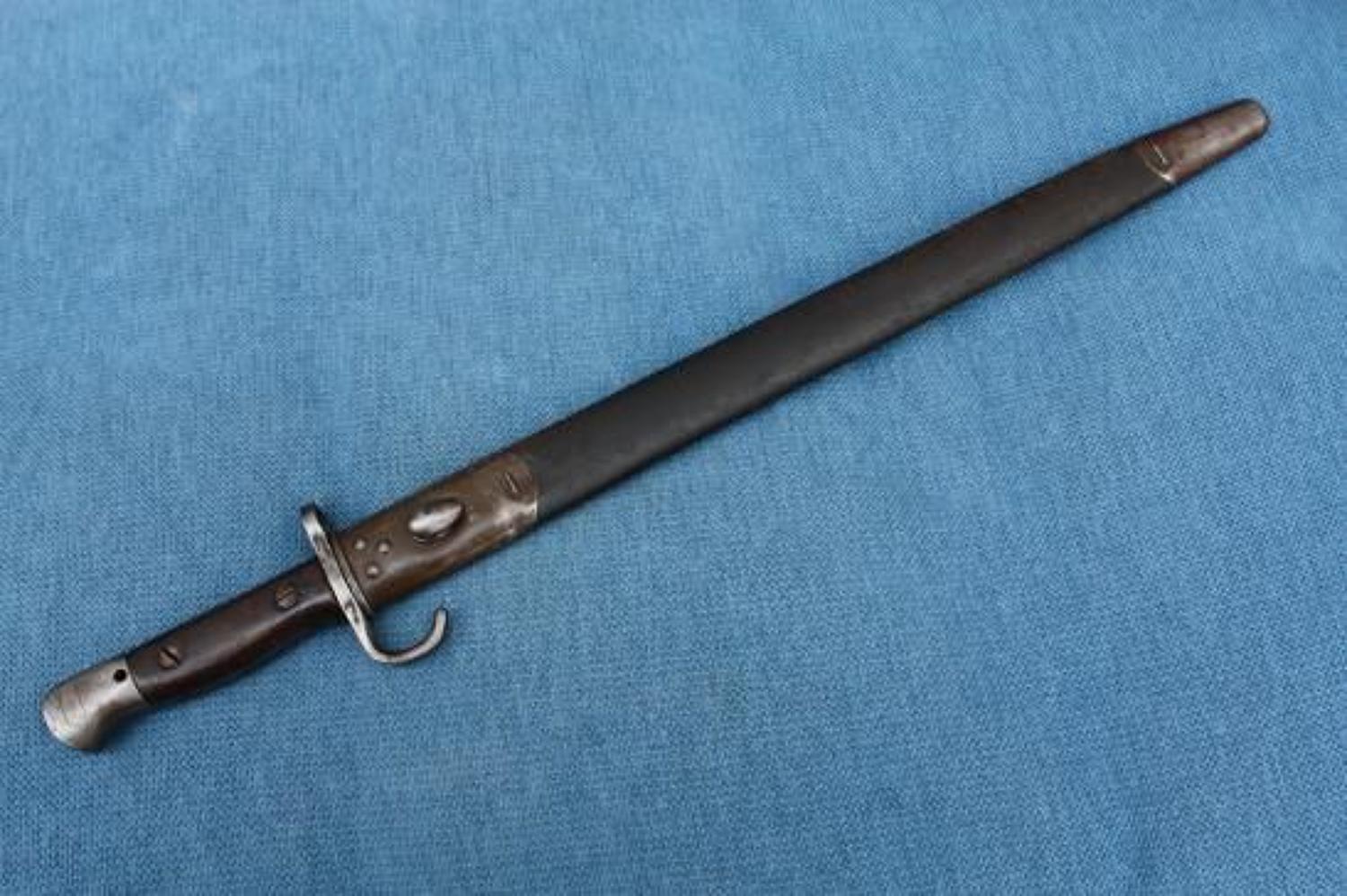 Pre WW1 Hooked Quillion Bayonet 1907 pattern. Dated 1909.