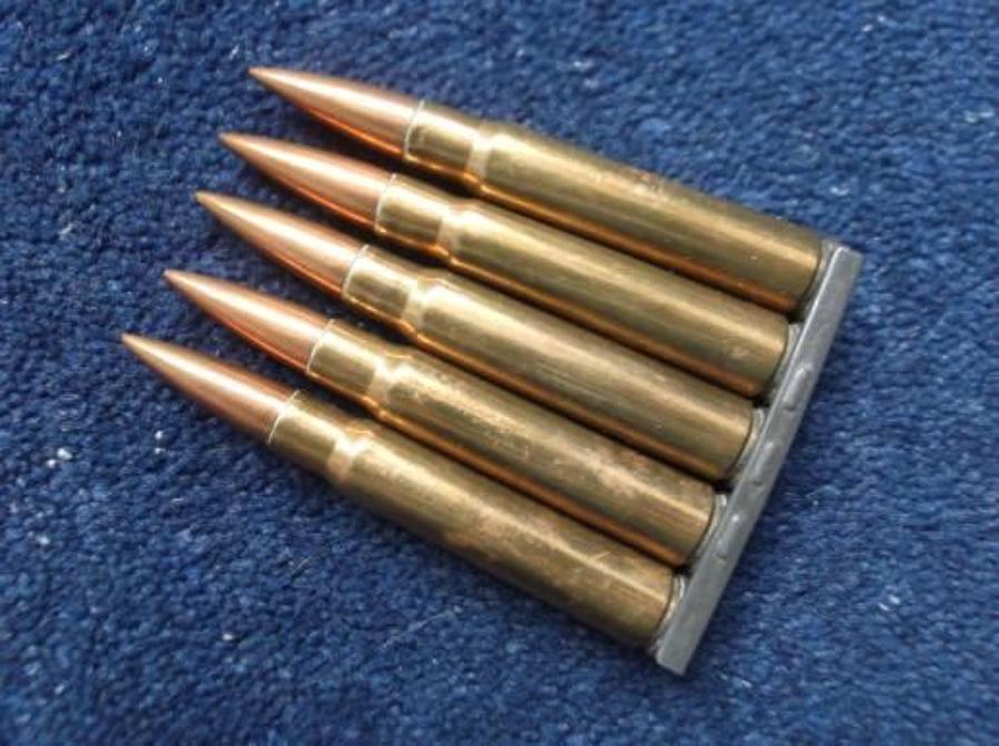 Clip of 5 WW1 Rifle Bullets