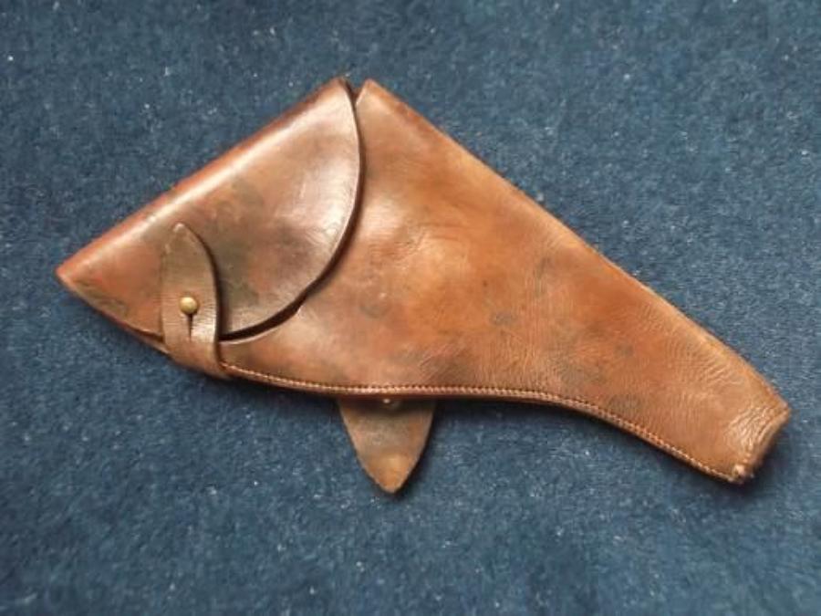 WW1 1917 DATED BRITISH OFFICERS WEBLEY LEATHER PISTOL HOLSTER