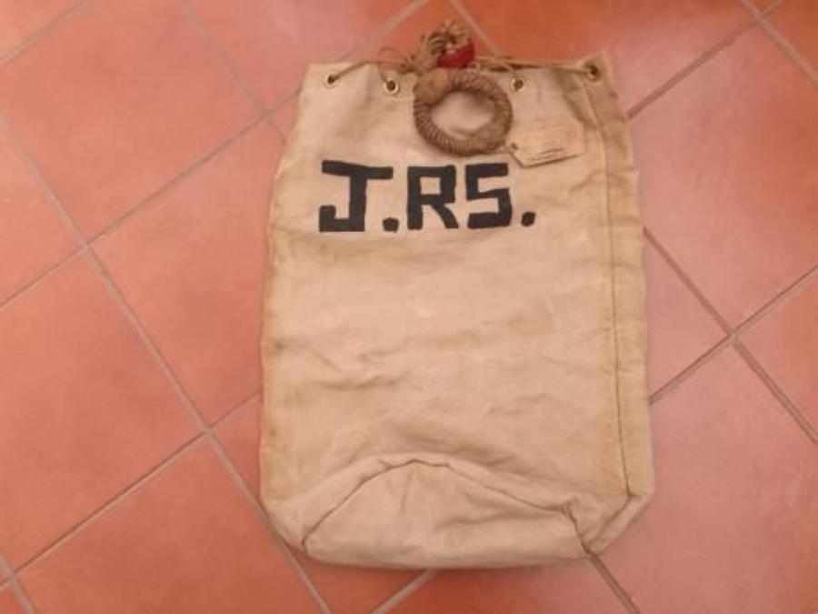 Large WW1 Canvas Kit Bag. Named to J Ryder Smith