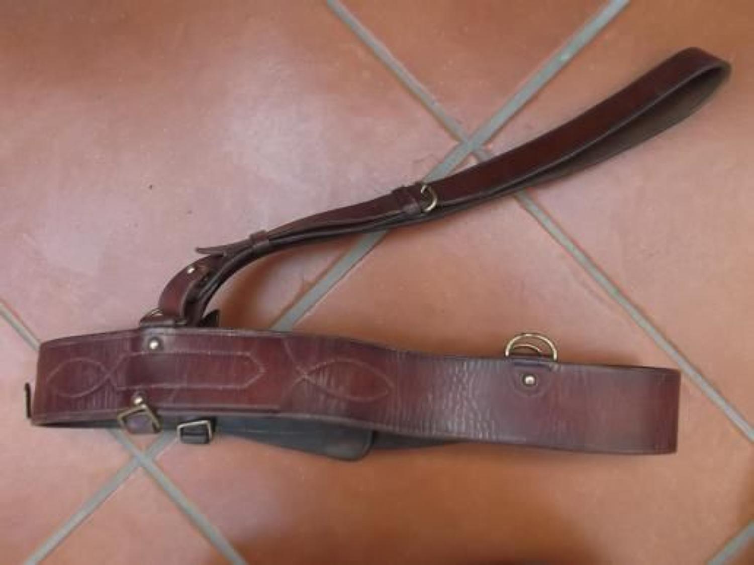 1916 DATED BRITISH ARMY OFFICERS SAM BROWNE BELT & CROSS STRAP