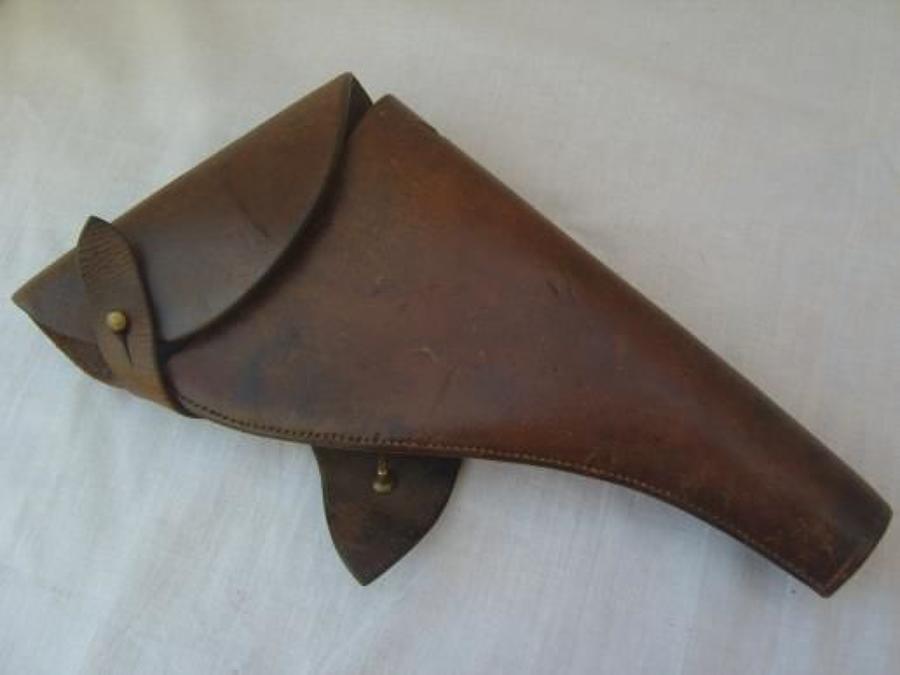 WW1 1917 DATED BRITISH OFFICERS WEBLEY LEATHER PISTOL HOLSTER