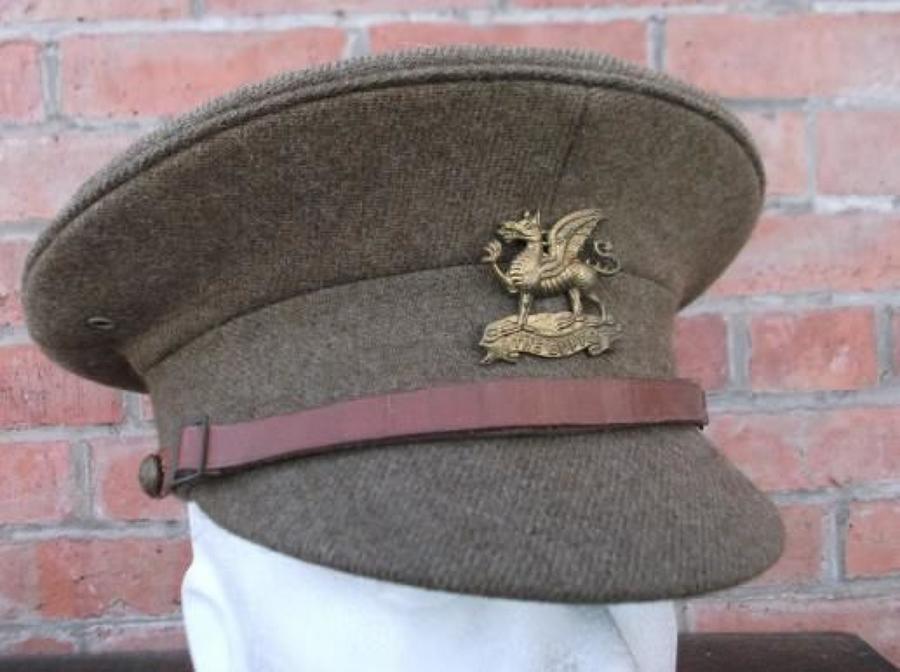 Late WW1 / Inter War British Other Ranks Khaki Service Dress Cap