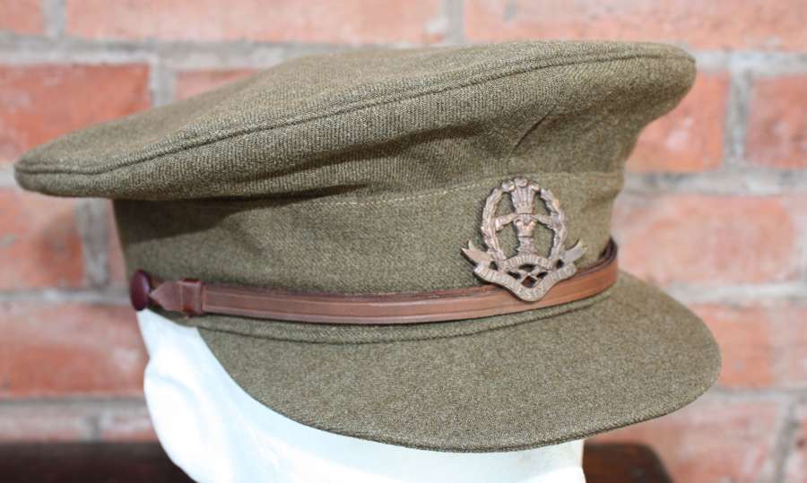WW1 BRITISH ARMY OFFICERS KHAKI SERVICE DRESS CAP