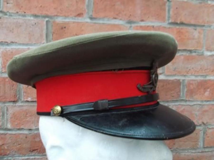 WW1 BRITISH OFFICERS STAFF RANK KHAKI CROWN CAP