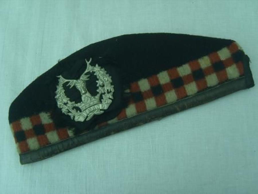 WW1 Leather edged Gordon Highlanders Glengarry