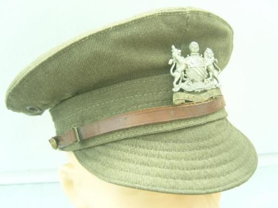 BRITISH ARMY 1918 DATED DENIM TRENCH CAP