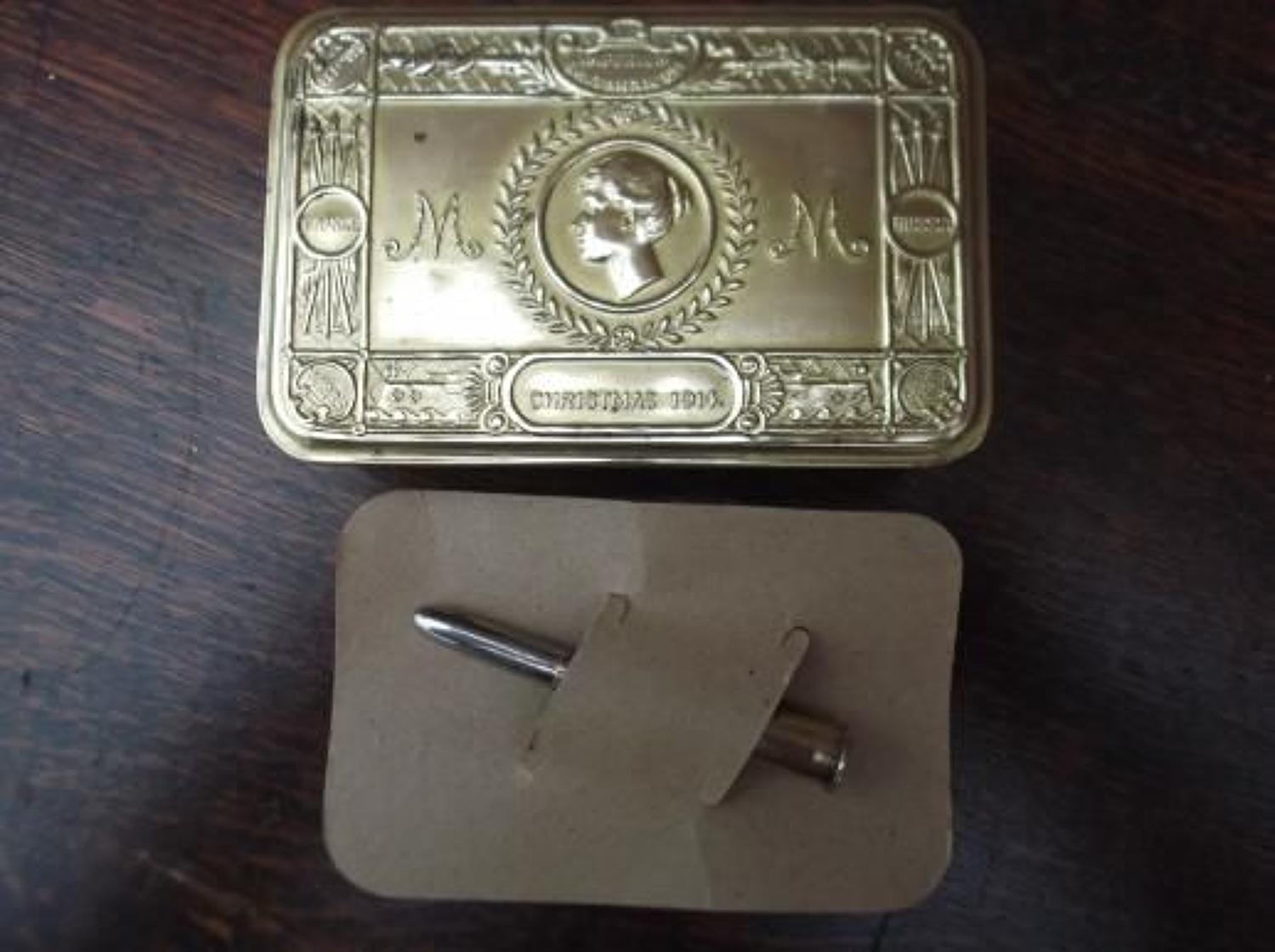 1914 Princess Mary Gift Tin ,Bullet Pencil 1914 & Card pencil holder