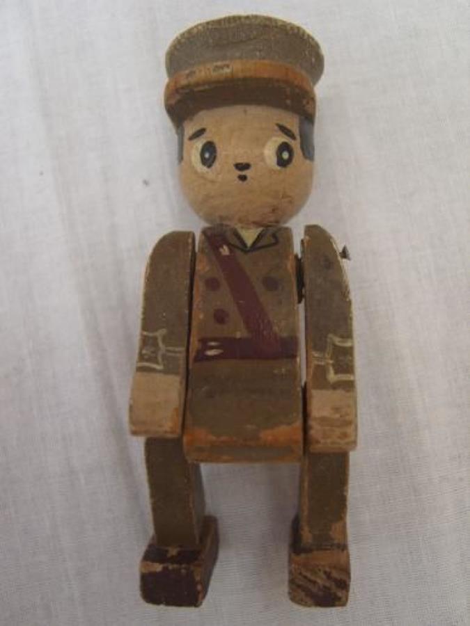 WW1 WOODEN TOMMY BRITISH OFFICER SOLDIER DOLL
