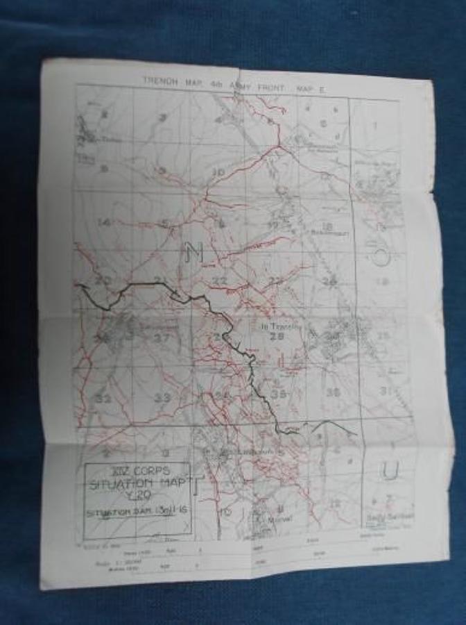 WW1 British Army Trench Map Gueudecourt 13th November 1916.