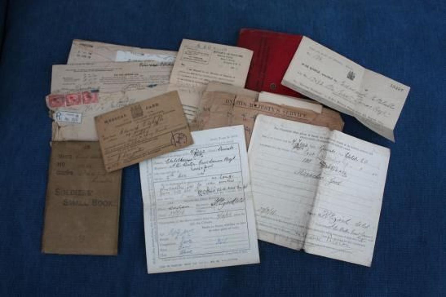 WW1 British Army Small Book & Documents: Edward Echells East L
