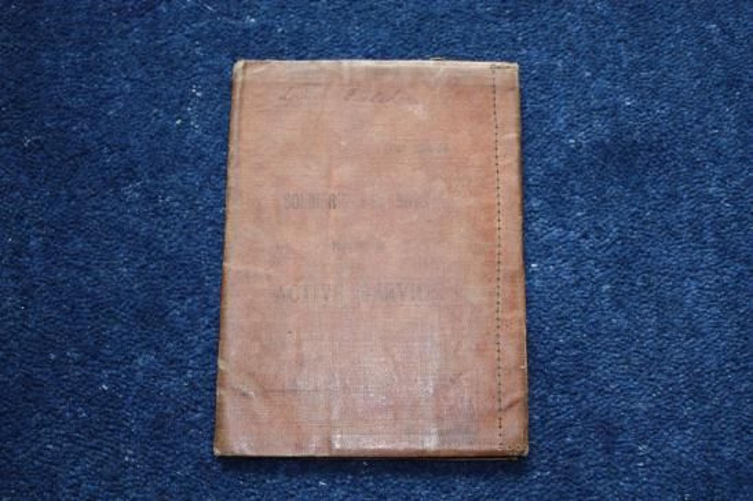 WW1 British Soldiers Pay Book: Private Fletcher, Lancashire Fusiliers.