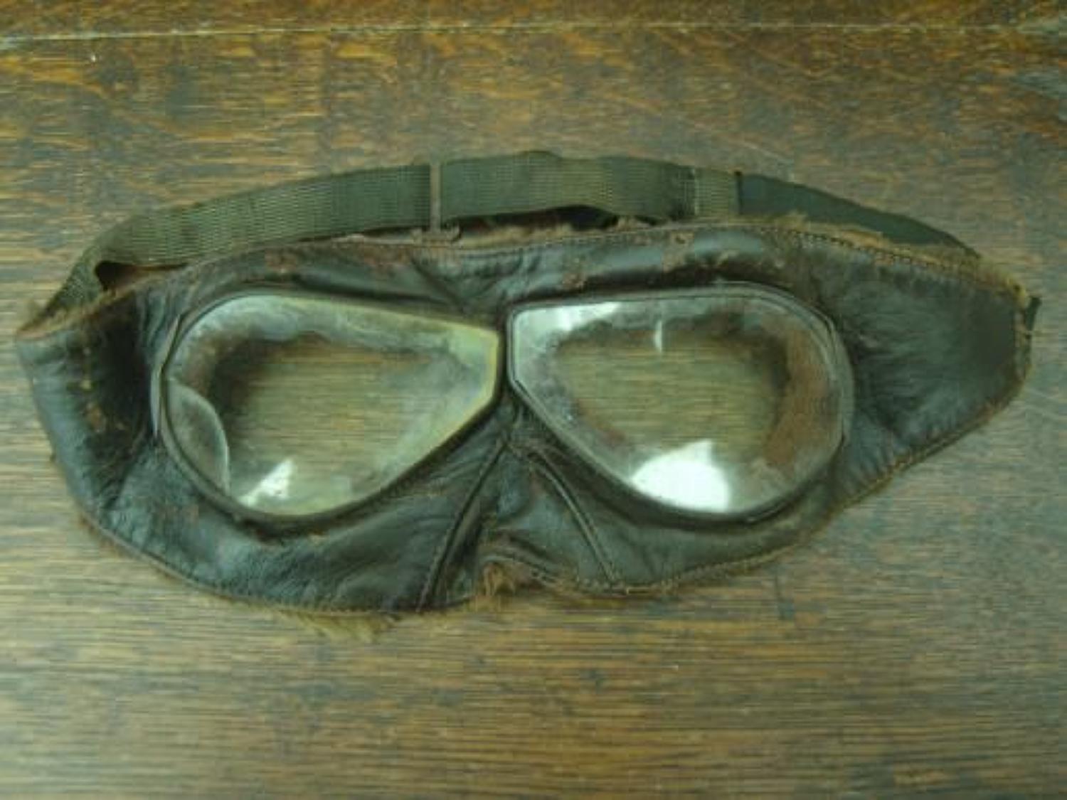 WW1 Aviators Leather Goggles. Royal Flying Corps.