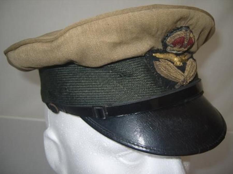 RAF First Pattern 1918 Officers Khaki cap.