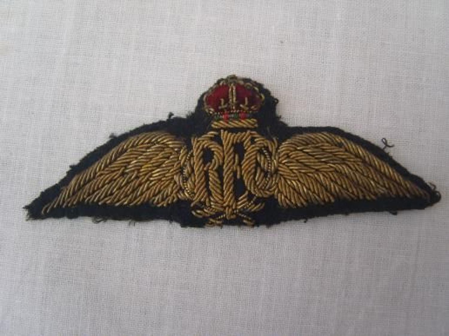 WWI Royal Flying Corps Rare Bullion Pilots Wings