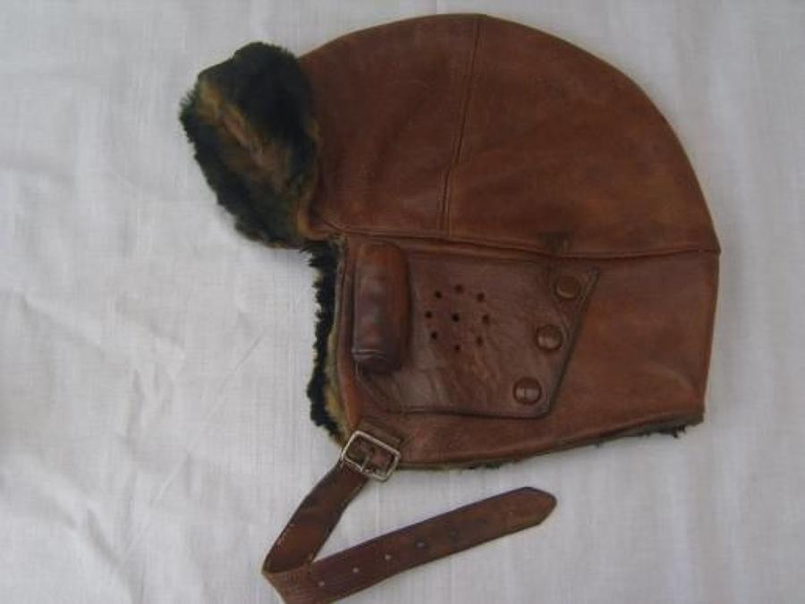 BRITISH WW1 MARK 1: RFC LEATHER FLYING HELMET
