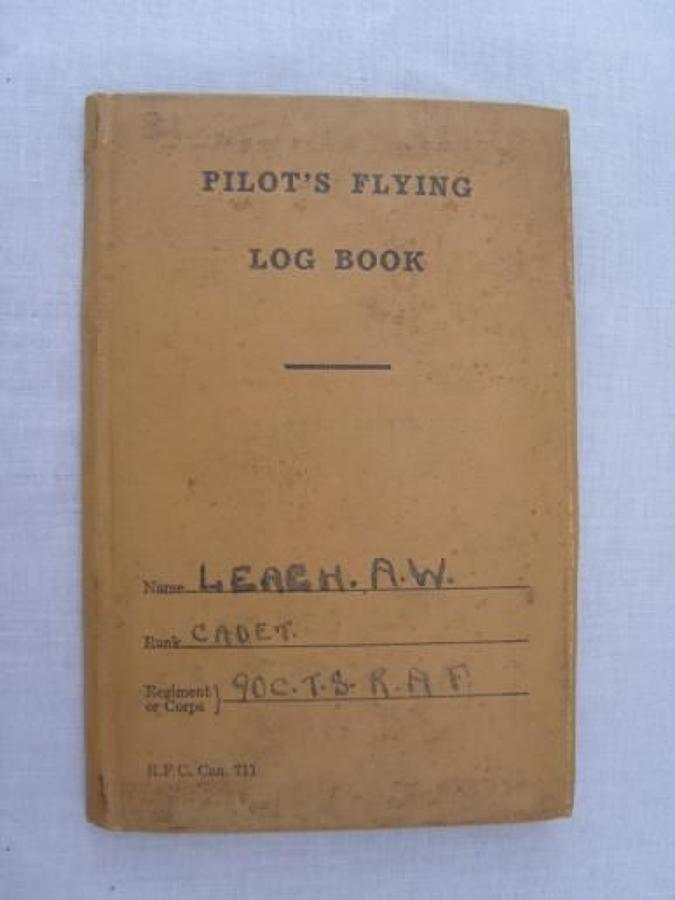 WW1 CANADIAN RFC/ RAF PILOT'S FLYING LOG BOOK.