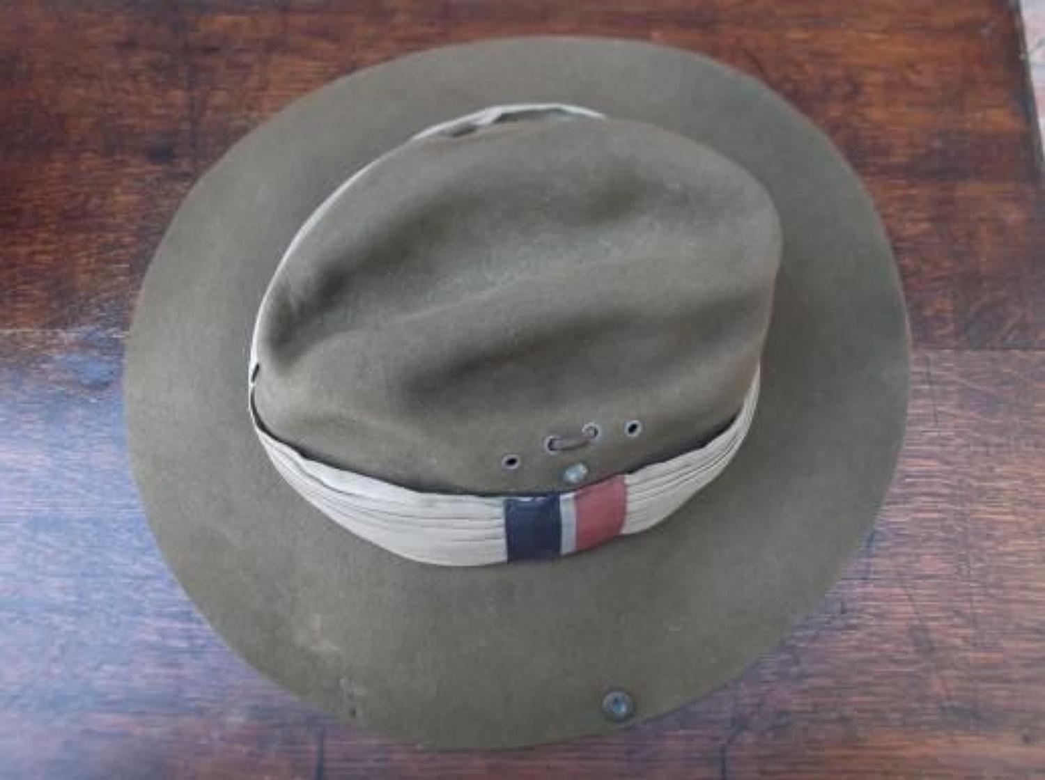 1945 Dated British made Slouch Hat with RAF flash.