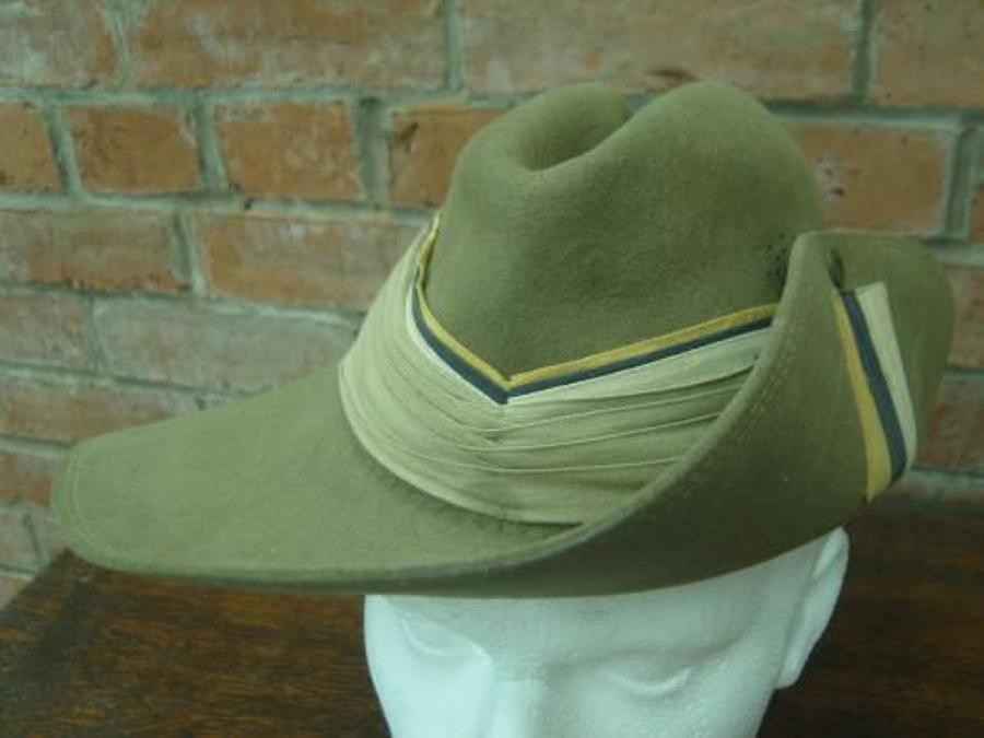 1945 South African made Slouch Hat. ASC flash