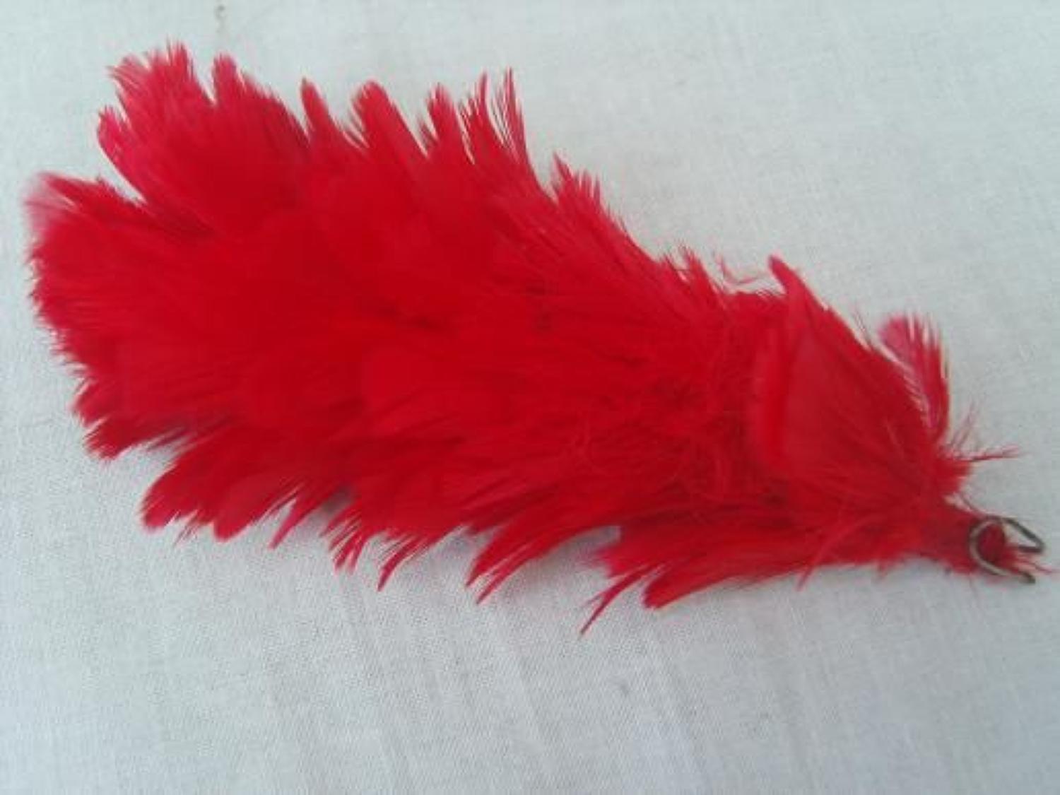 British Army red Tam or beret hackle.