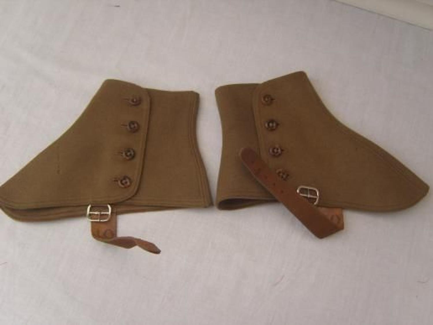 British Army fawn Gaiters / Spats