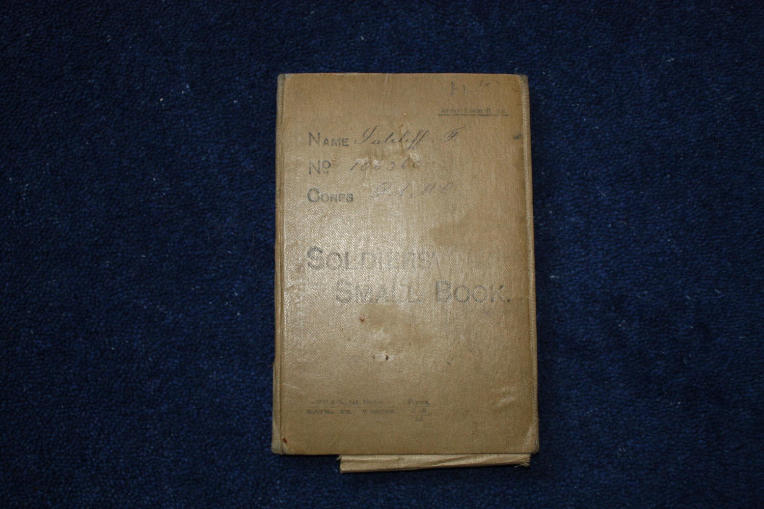 WW1 BRITISH ARMY SOLDIERS SMALL BOOK FRED SUTCLIFFE RAMC