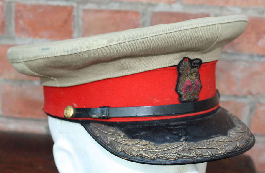 WW1 SENIOR BRITISH OFFICERS DRESS CAP WITH KHAKI COVER