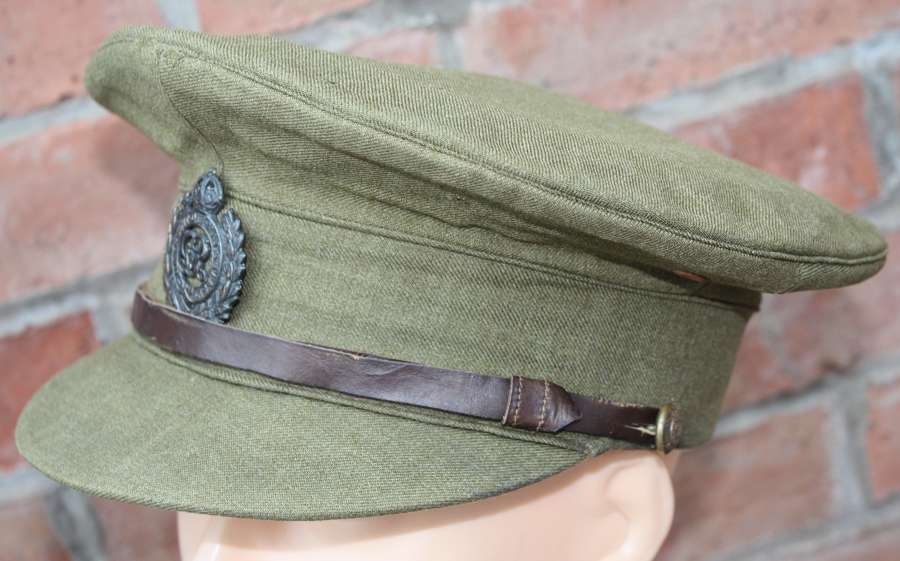 WW1 BRITISH ARMY ROYAL ENGINEERS OFFICERS KHAKI SERVICE DRESS CAP