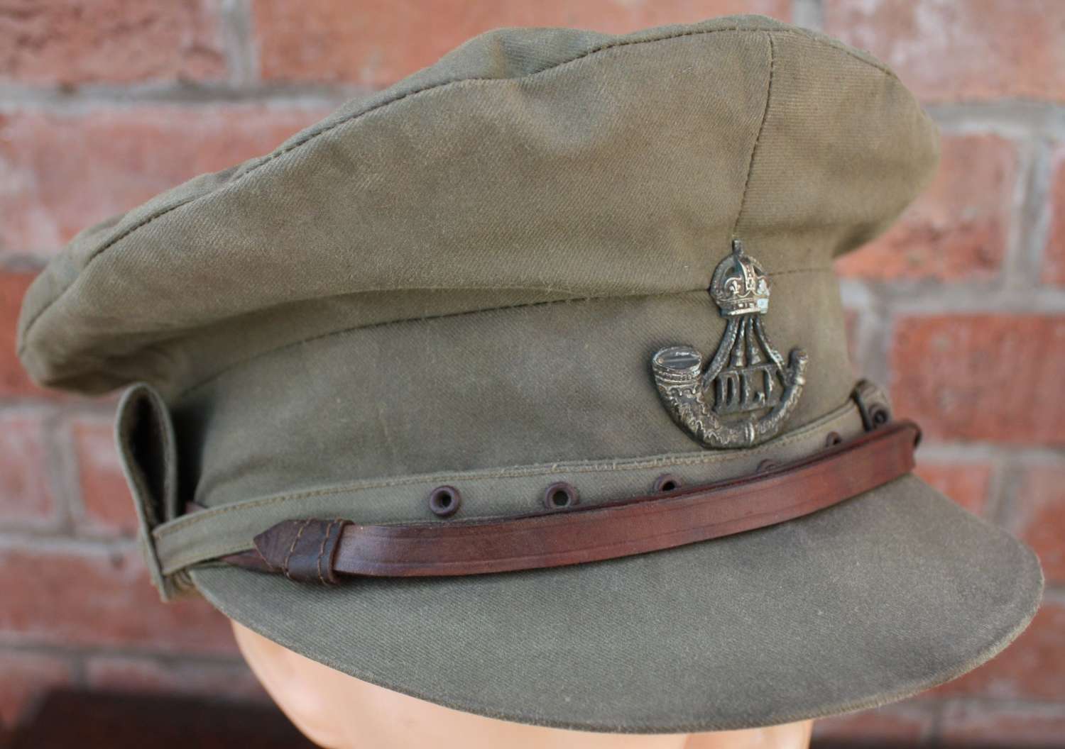 WW1 DLI BRITISH OFFICER'S ‘GOR BLIMEY’ CAP: DURHAM LIGHT INFANTRY
