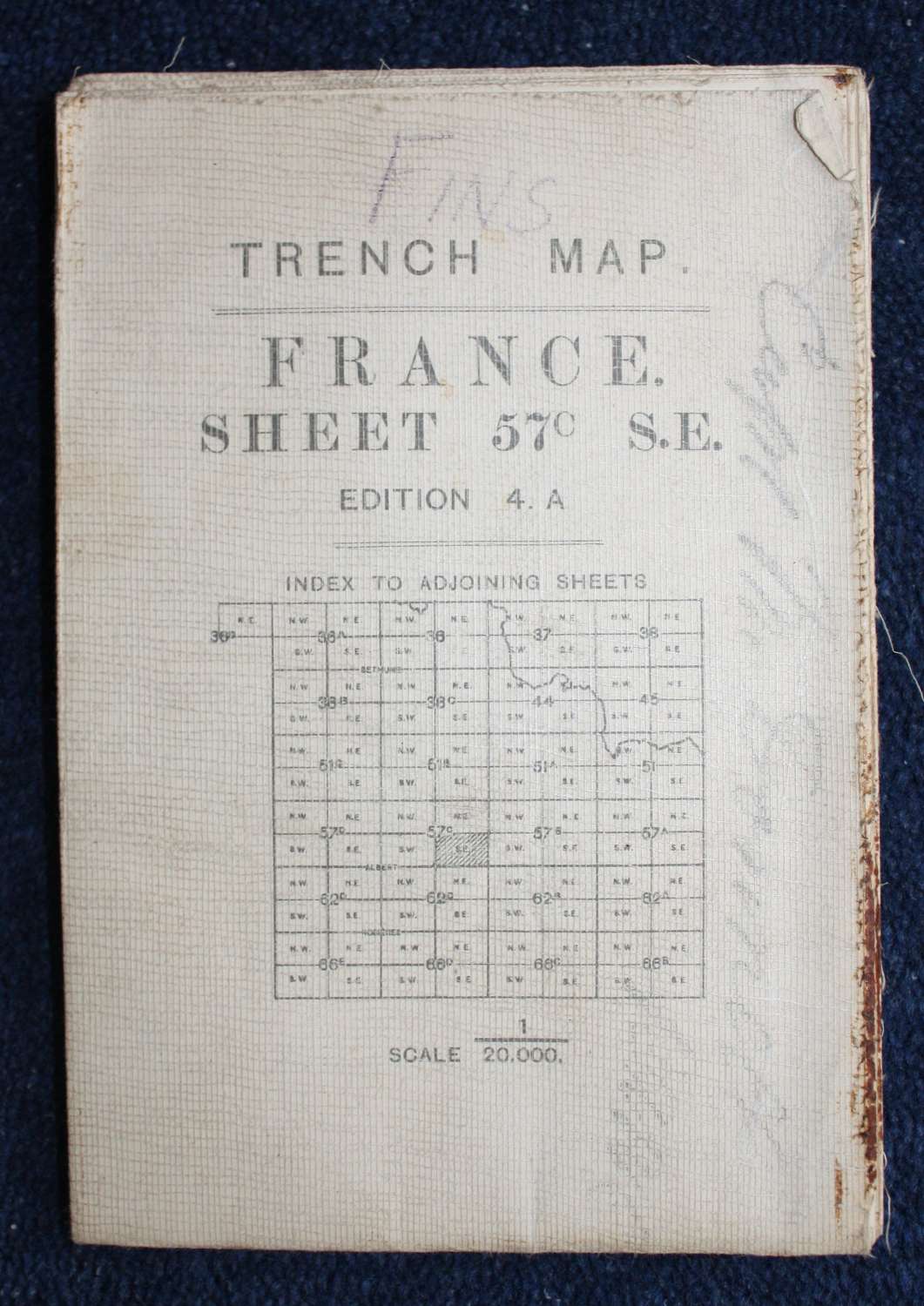 WW1 British Army Trench Map France: 57C SE Gouzeaucourt 11th May 1917