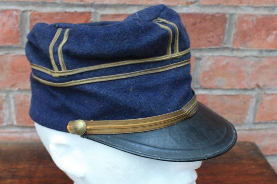 WW1 French Officers Blue Peaked Kepi / Cap with gold trim.