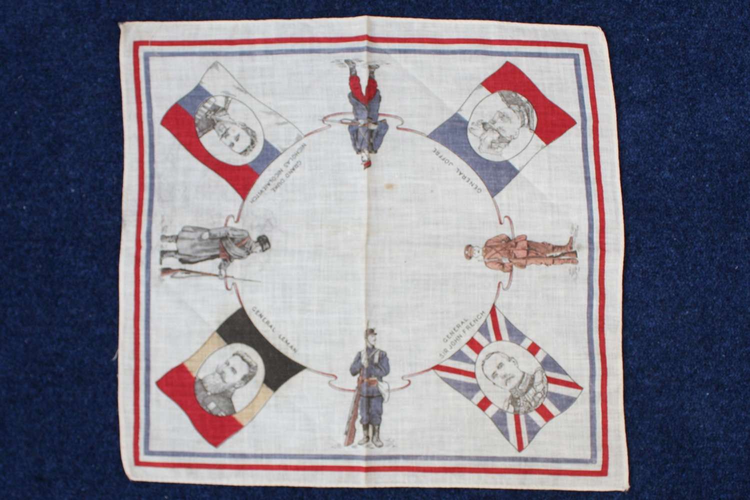 Early WW1 1914-15 printed souvenir handkerchief of allied countries