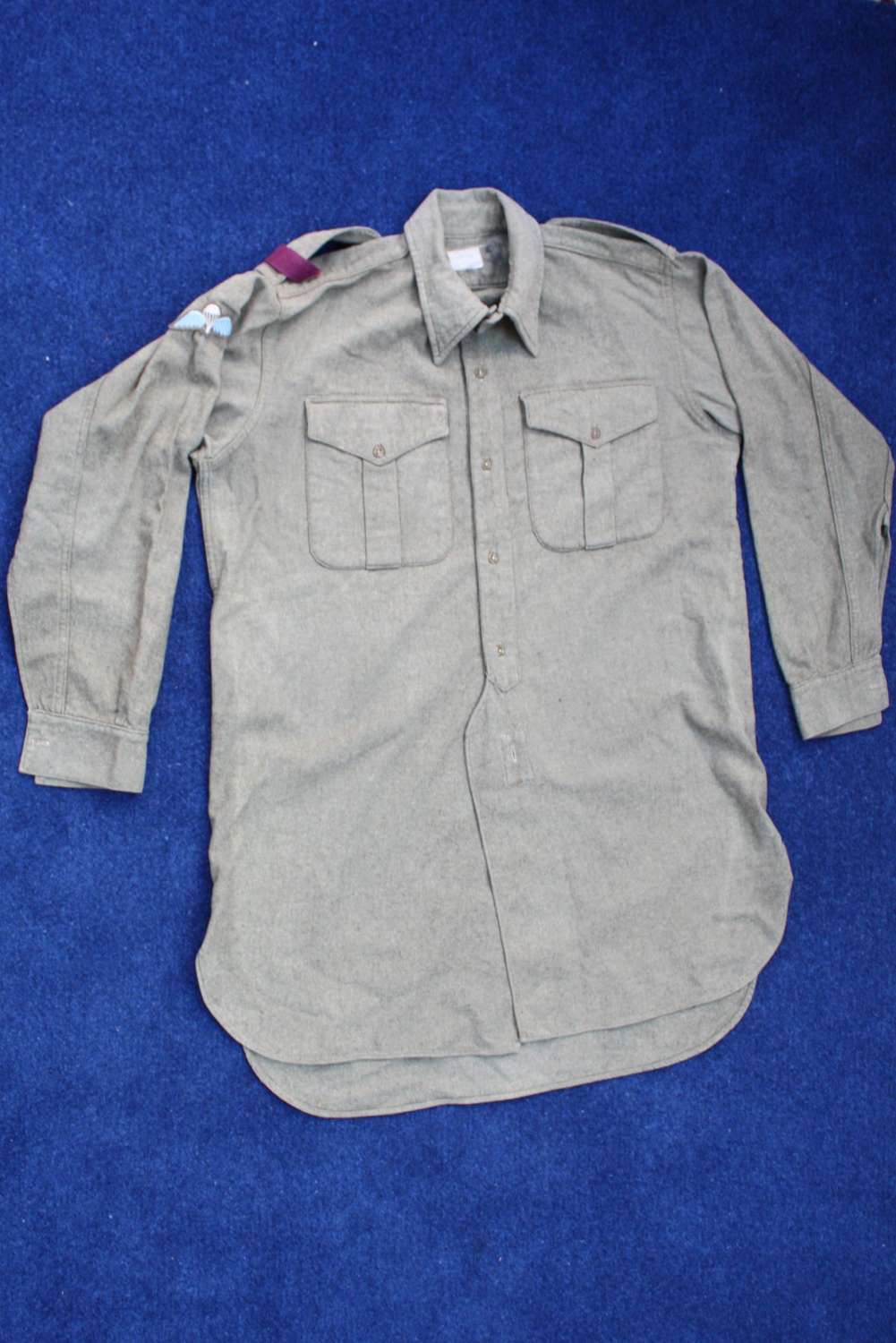 Genuine British Army Parachute Regiment 1953 Wool Olive Green Shirt