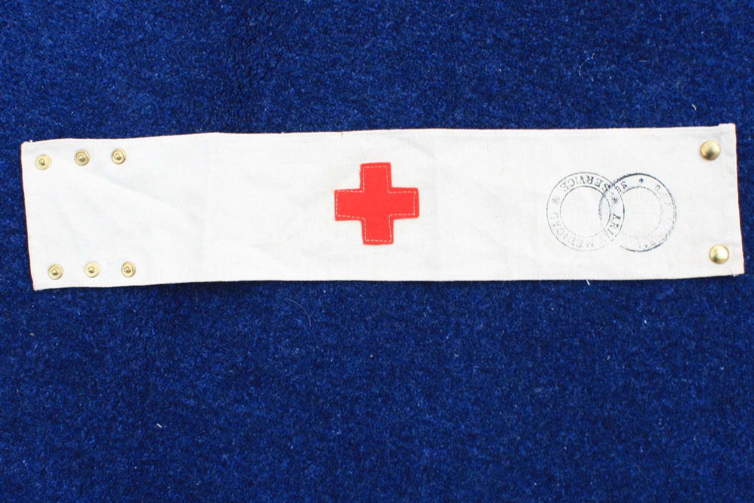 WW1 British Army Medical Service Red Cross armband embroidered cross