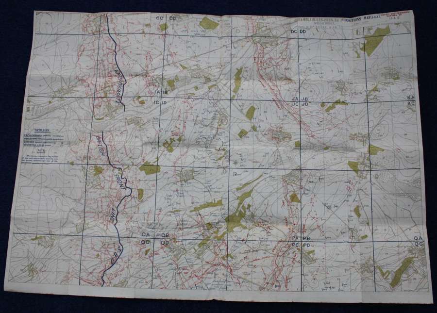 WW1 British Army Trench Map France: 51B. July 1917. Scale 1:20,000