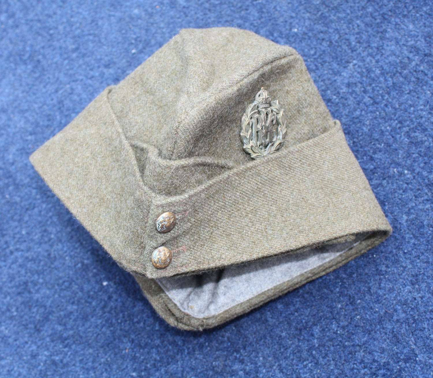 WW1 Other Ranks RFC Khaki Side Cap dated 1918