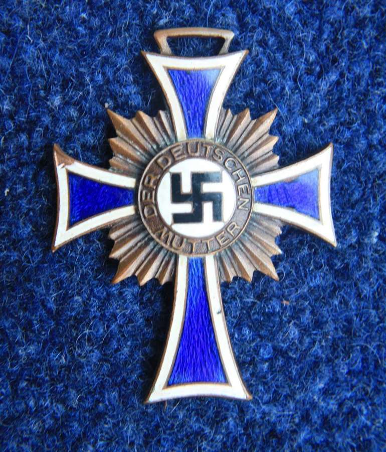 Nazi German Mothers Bronze & Enamel Cross. 1938 Dated.