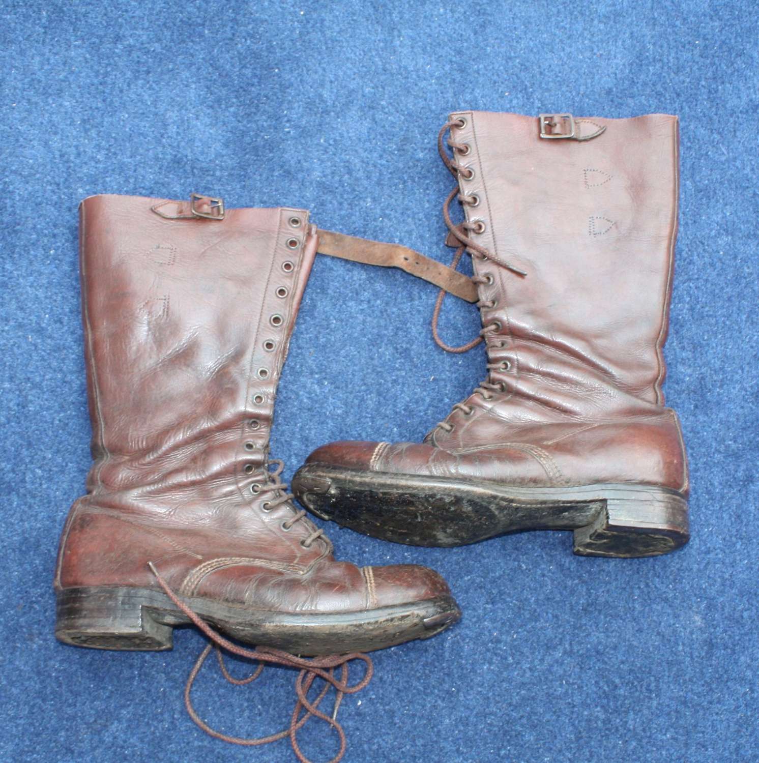 WW1 BRITISH ARMY OFFICERS BROWN LEATHER BOOTS