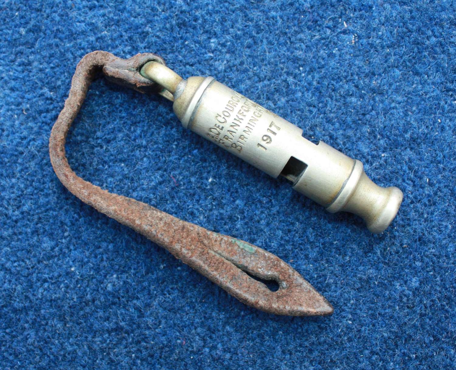 WW1 Officers 1917 British Army whistle & Leather Strap