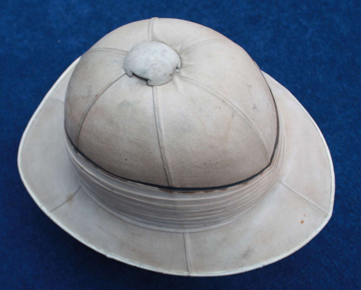 British Royal Navy Officer's Pith Helmet & Named Tin by Gieves