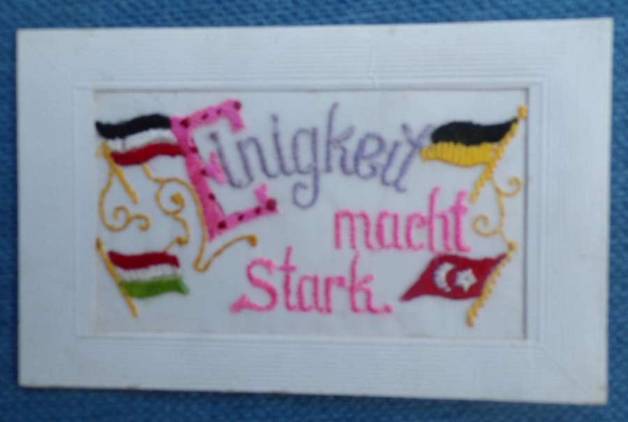 Rare WW1 Germany & Its Allies Embroidered Silk postcard.