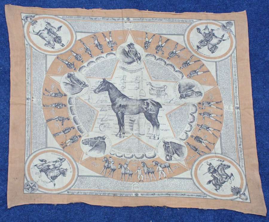 Italian Army Cavalry Victorian Instructional Handkerchief