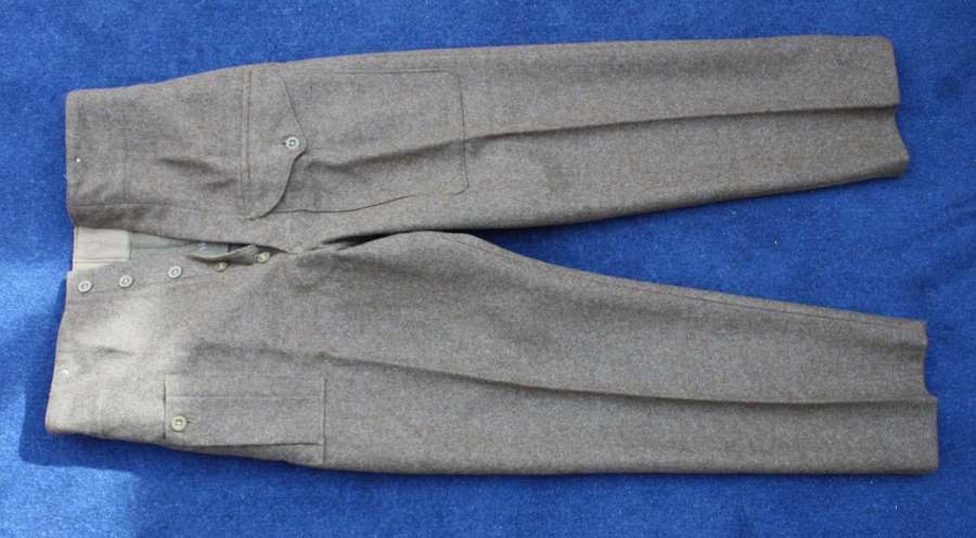 WW2 1945 BRITISH ARMY  BATTLE DRESS TROUSERS HEIGHT 5 FEET 10 INCHES