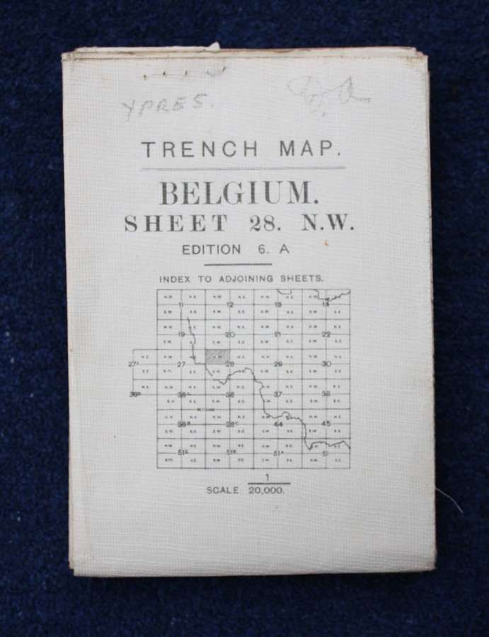 WW1 British Army 1:20,000 Trench Map Ypres, Belgium June 1917