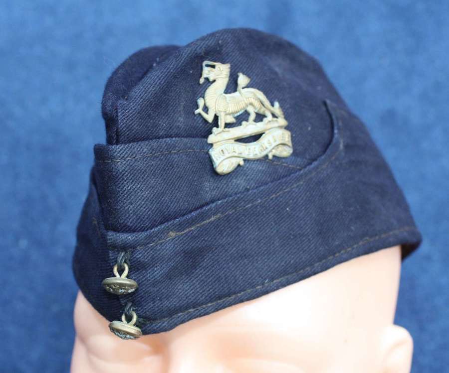 Rare 1914 Dated Kitchener Blue Cotton Drill Side Cap.