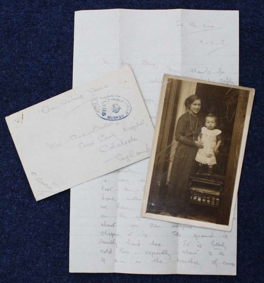 1917 dated Letter (From in the line), envelope and photograph.